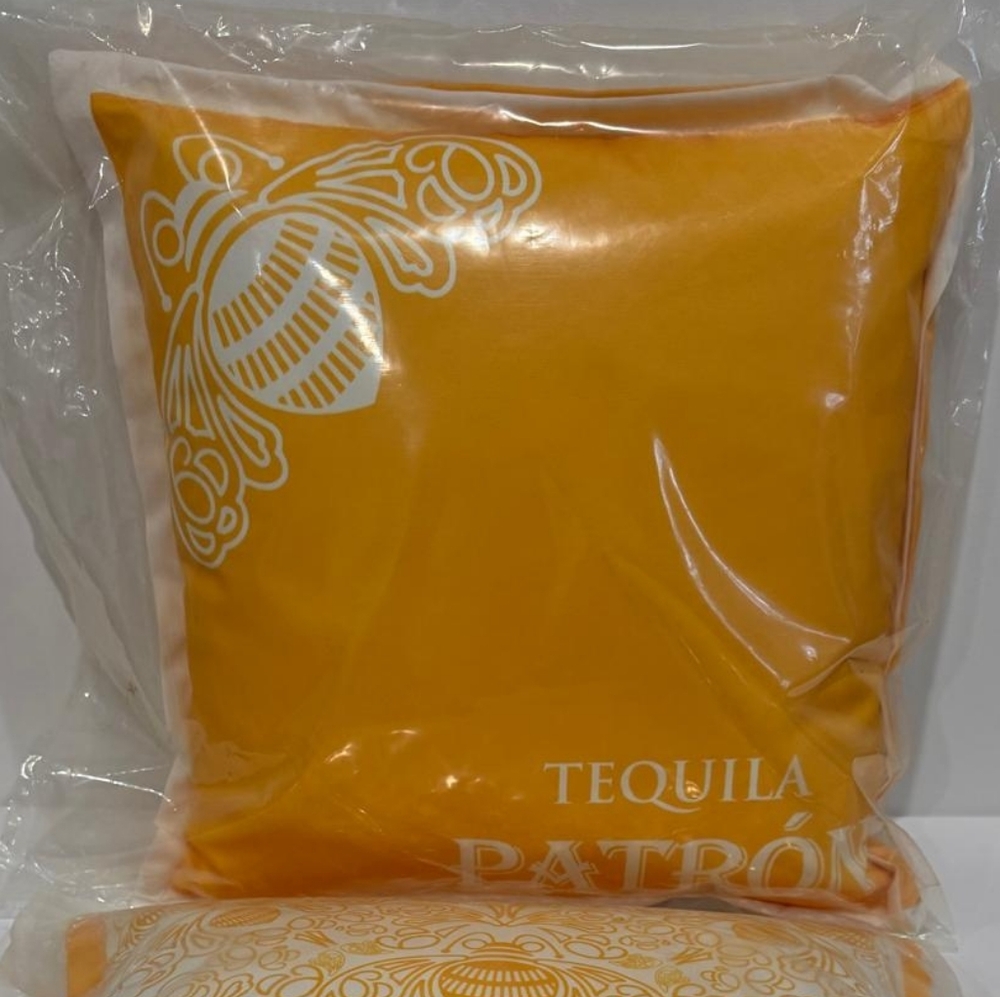 Patron Tequila Beautiful Orange/Cream Accent Pillows(2)- (NWOT)